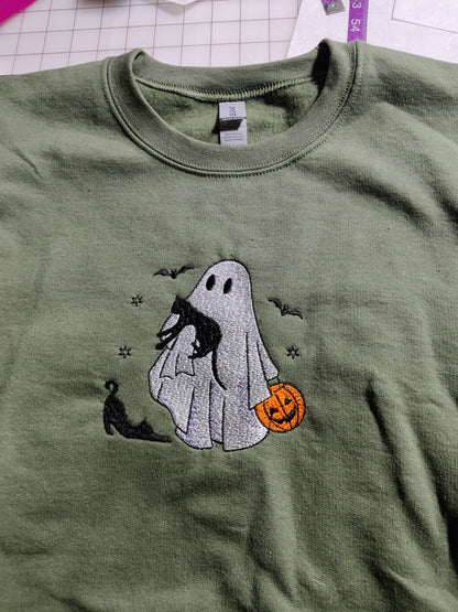 Ghost with Cats Crewneck Sweatshirt