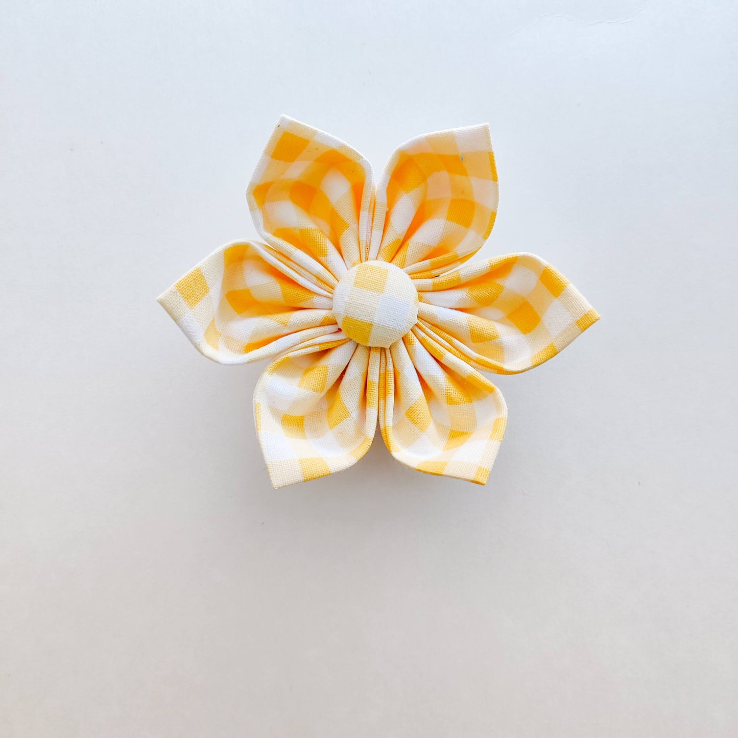 Yellow Gingham Gingham Dog & Cat Bow Tie/Collar Flower