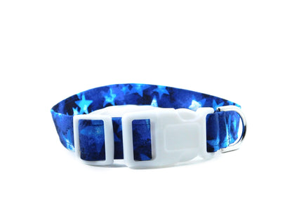 Scattered Blue Stars Dog Collar/ Cat Collar - Charlotte's Pet