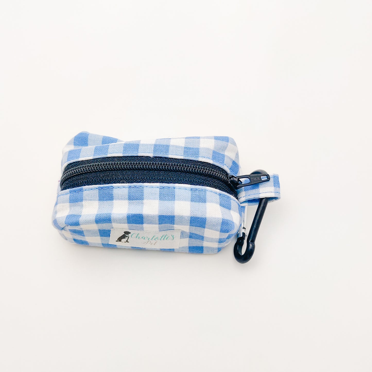 Sky Blue Gingham Waste Bag Dispenser