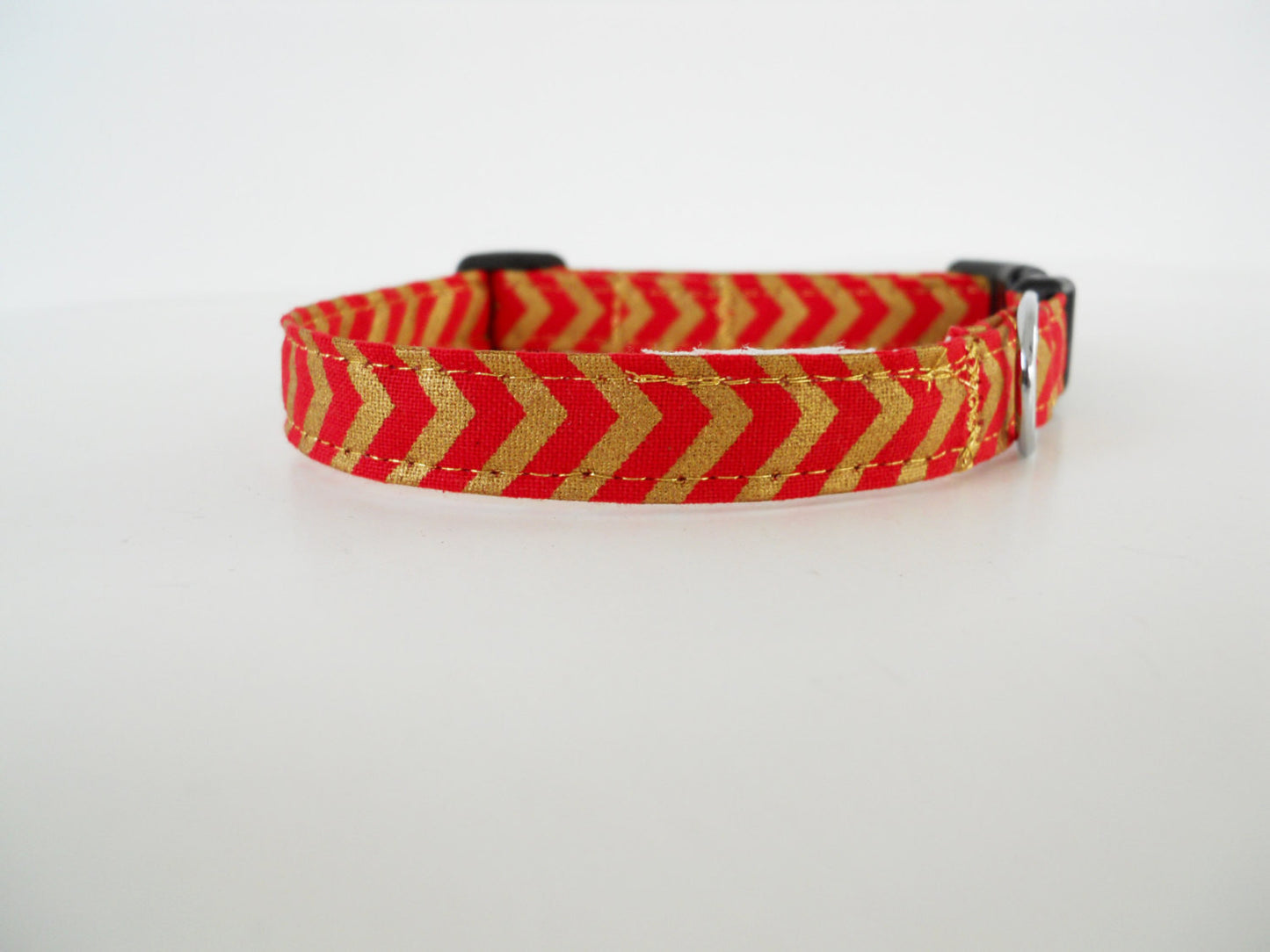 Red and Gold Chevron Collar - Charlotte's Pet